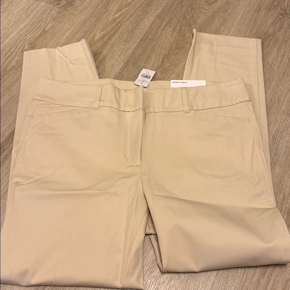 LOFT Cream Skinny Ankle Pants
